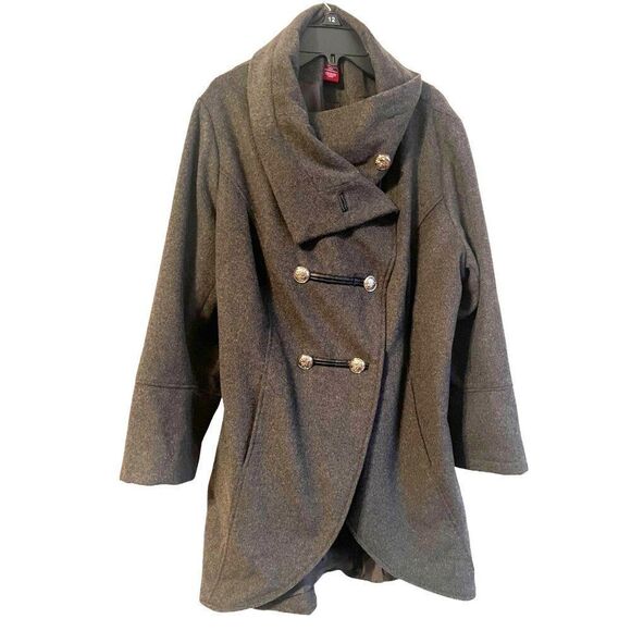Jessica London Grey Black Peacoat Women's Size‎ 18 - Picture 1 of 8